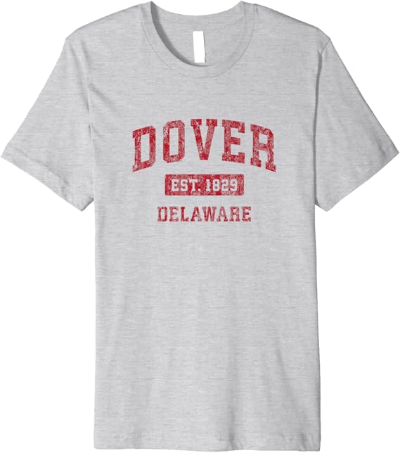 Mens Dover Delaware DE Vintage Sports Design Red Design